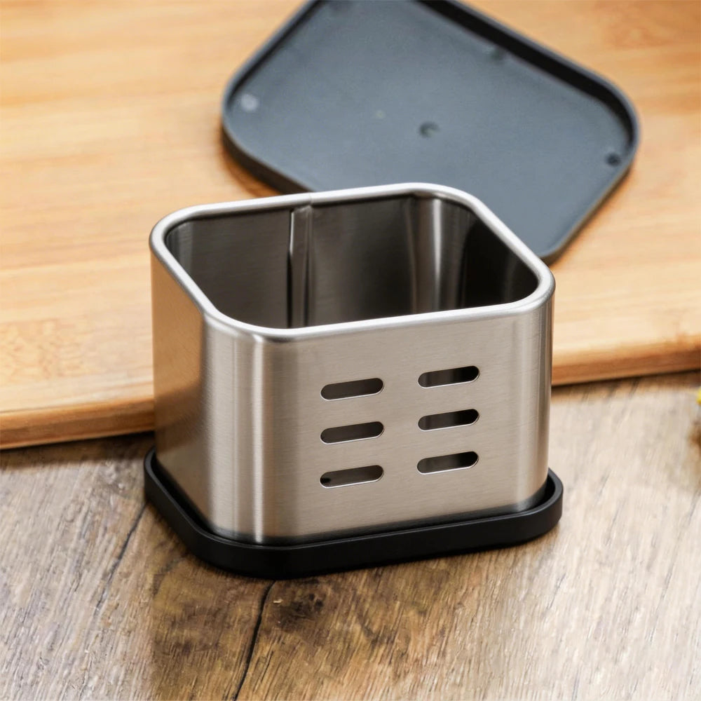 Kitchen Sponge Drain Holder - Countertop Storage Organizer, No-Drill Sponge Rack for Home Kitchen