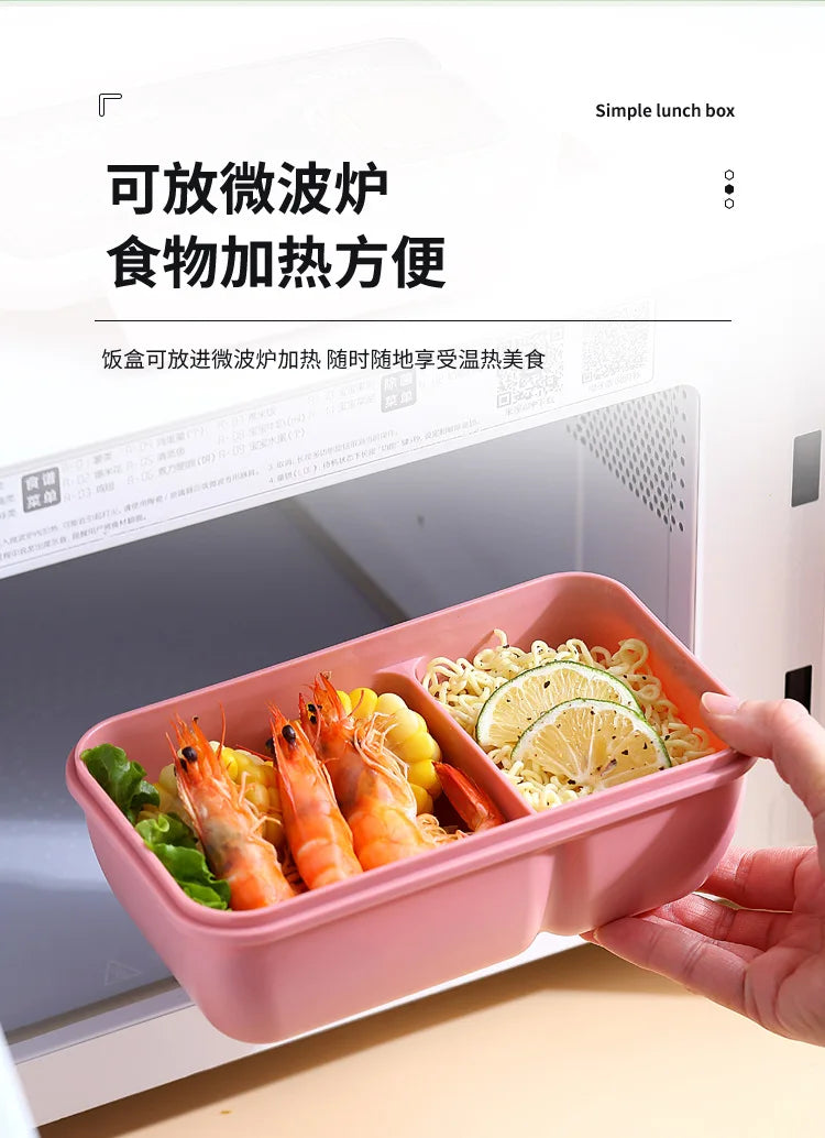 850ml/1100ml Lunch Box Microwave Portable Bento Boxes with Tableware for Kids School Leakproof 4 Grid Food Snack Containers