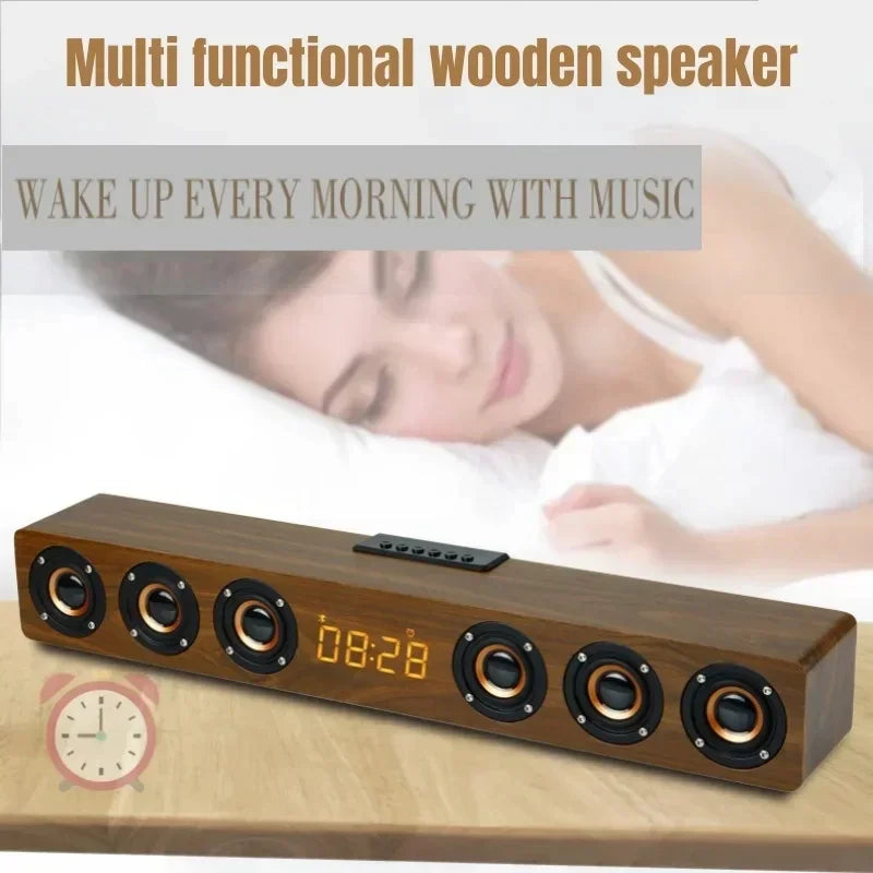 Home Theater Wireless Bluetooth Speaker TV Soundbar For TV Computers with Clock Alarm TF Fm Radio Sound System Caixa De Som