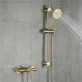 Brushed Gold Bathroom Shower Faucet Set Wall Mounted  ,  Cold and Hot Bath and  Mixer Taps Brass