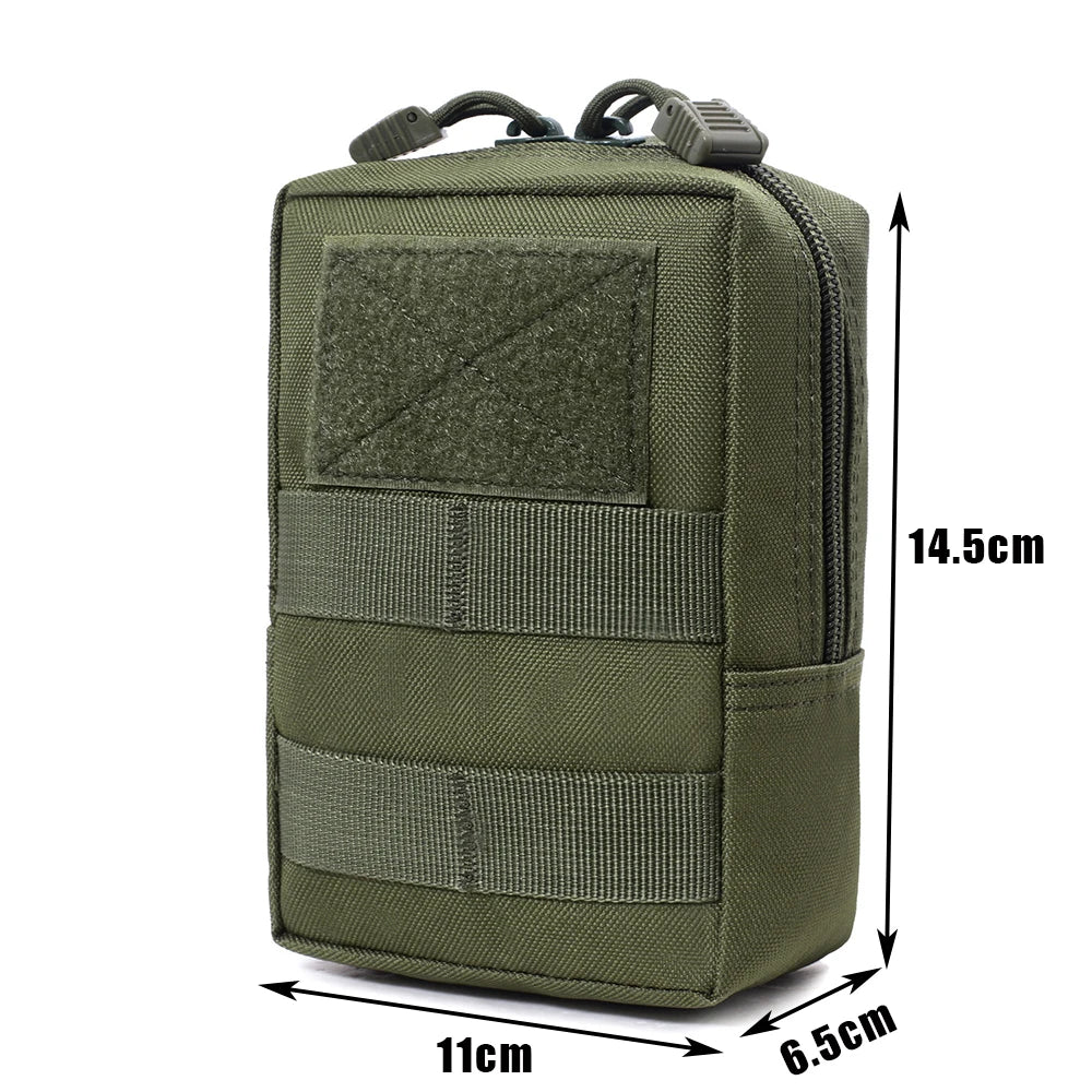 EDC Molle Tactical Pouch Waist Pack Compact Utility Pouches Waist Belt Bag Medical Bags Phone Case Outdoor Hunting Accessories