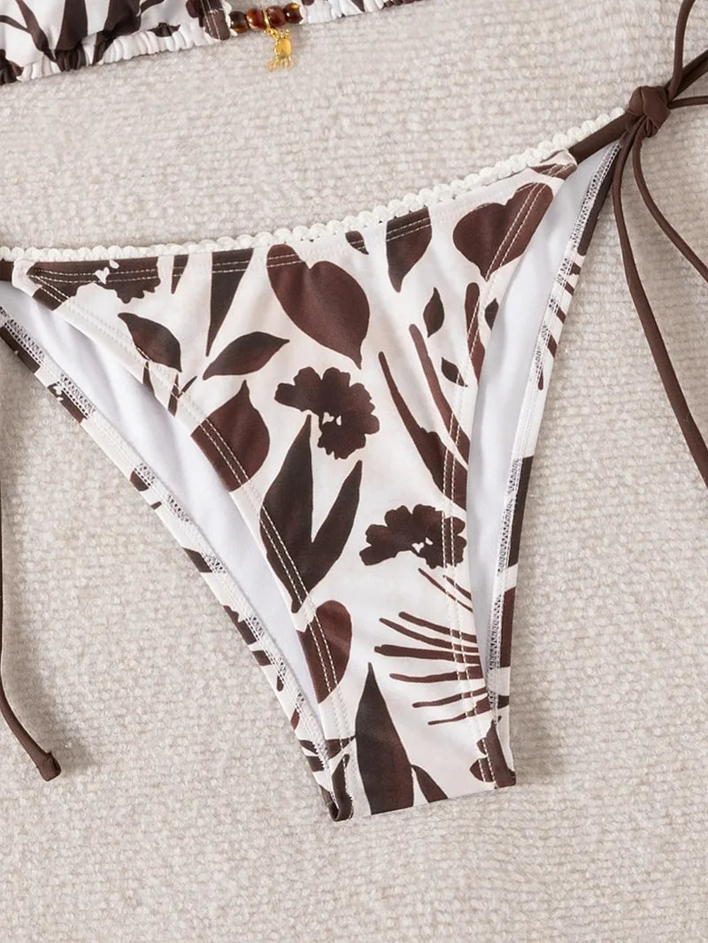 Retro Polka Dot Bikini Set Women Swimsuit Female Swimwear Micro Thong Bikinis Brazilian Halter Beach Wear Lace Up Bathing Suit