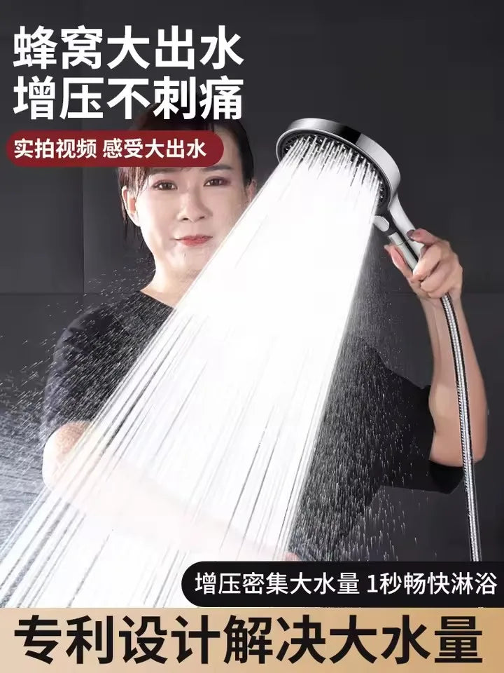 15CM Big Panel High Pressure Large Flow Shower Head Black 3 Modes Water Saving Spray Nozzle Filter Shower Bathroom Accessories