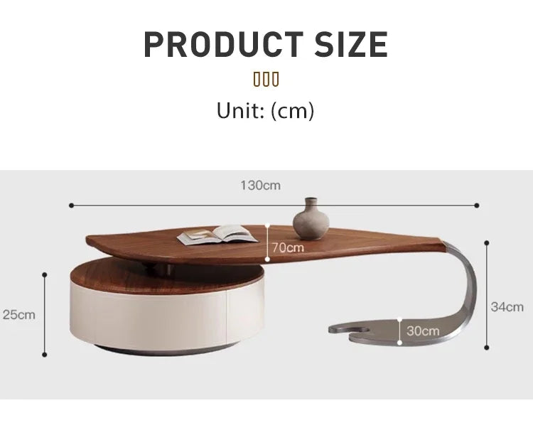 Custom Modern Leaf Shape Walnut Veneer Coffee    Light Luxury Living Room Home New Designer Creative Special Shape Coffee Tab