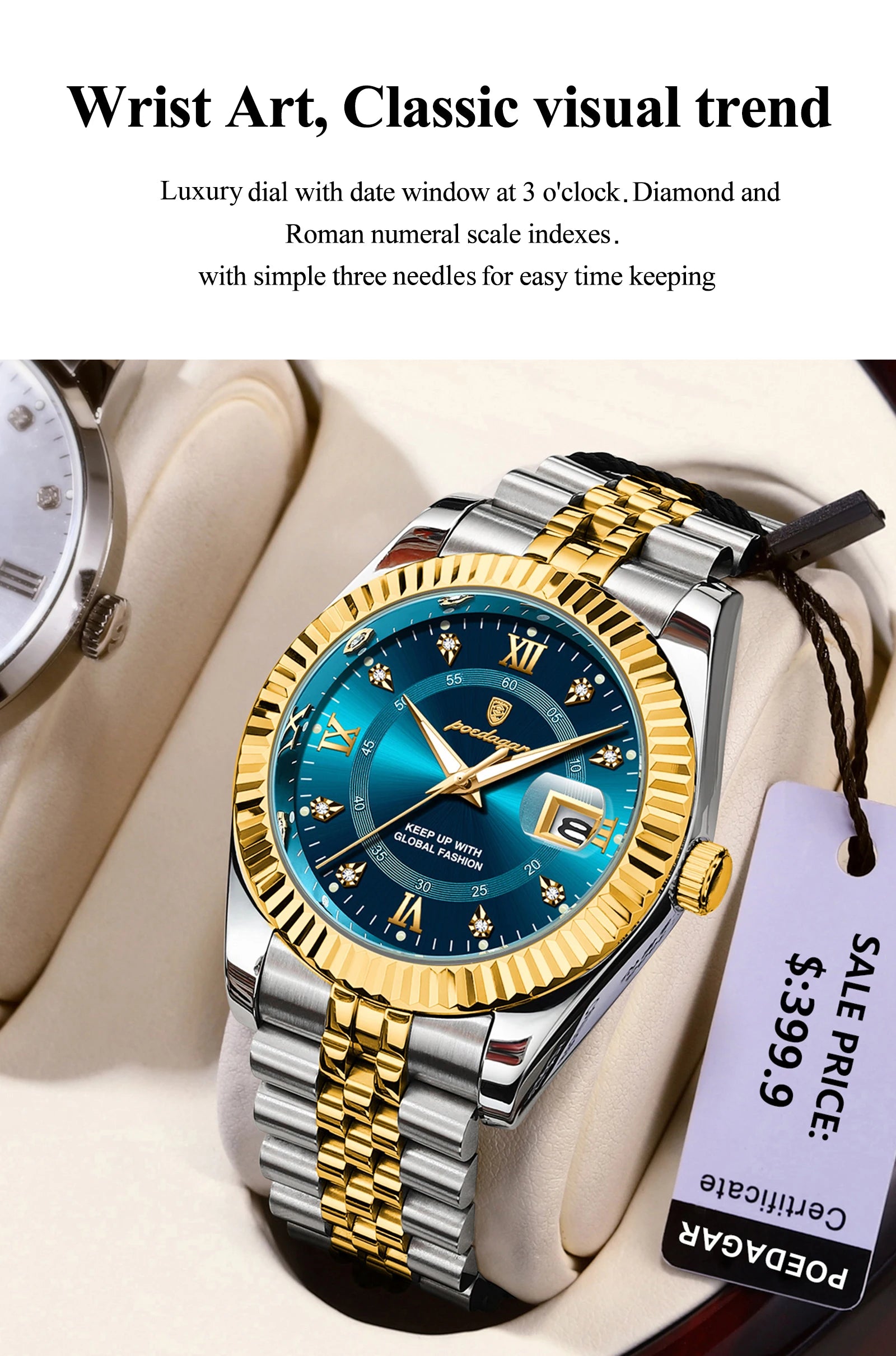 POEDAGAR Luxury Brand Man Wristwatch Waterproof Luminous Date Men Watch Stainless Steel High Quality Sports Men's Quartz Watches