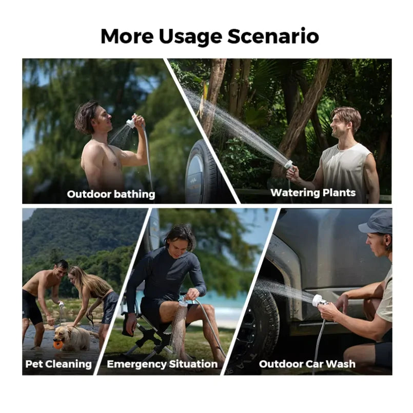 FLEXTAIL Outdoor Camping Shower Portable without Box Electric Shower Pump IPX7 Waterproof for Outdoor Shower, Car Wash, Dishwash