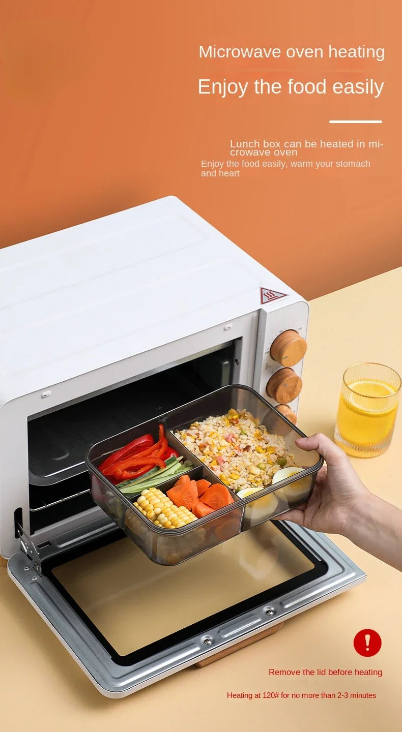 Transparent Lunch Box for Kids Food Storage Container with Lids Leak-Proof Microwave Food Warmer Snacks Bento Box Japanese Style