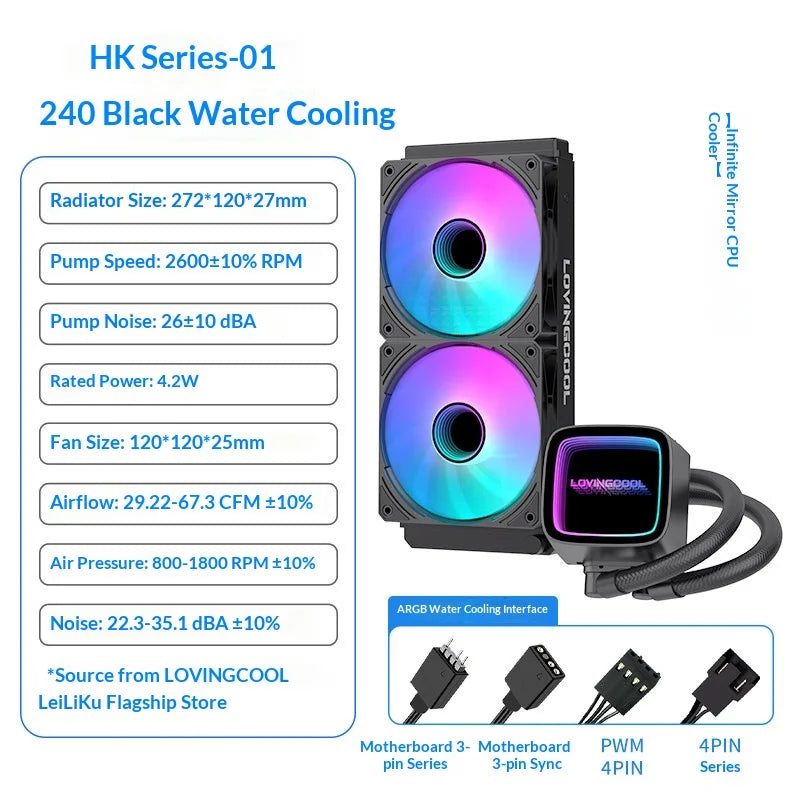 Fmouse Lovingcool Aio Cpu Water Cooler 240mm 360mm Argb Prism Digital Display Temperature Control Aura Sync For Pc Gaming Case