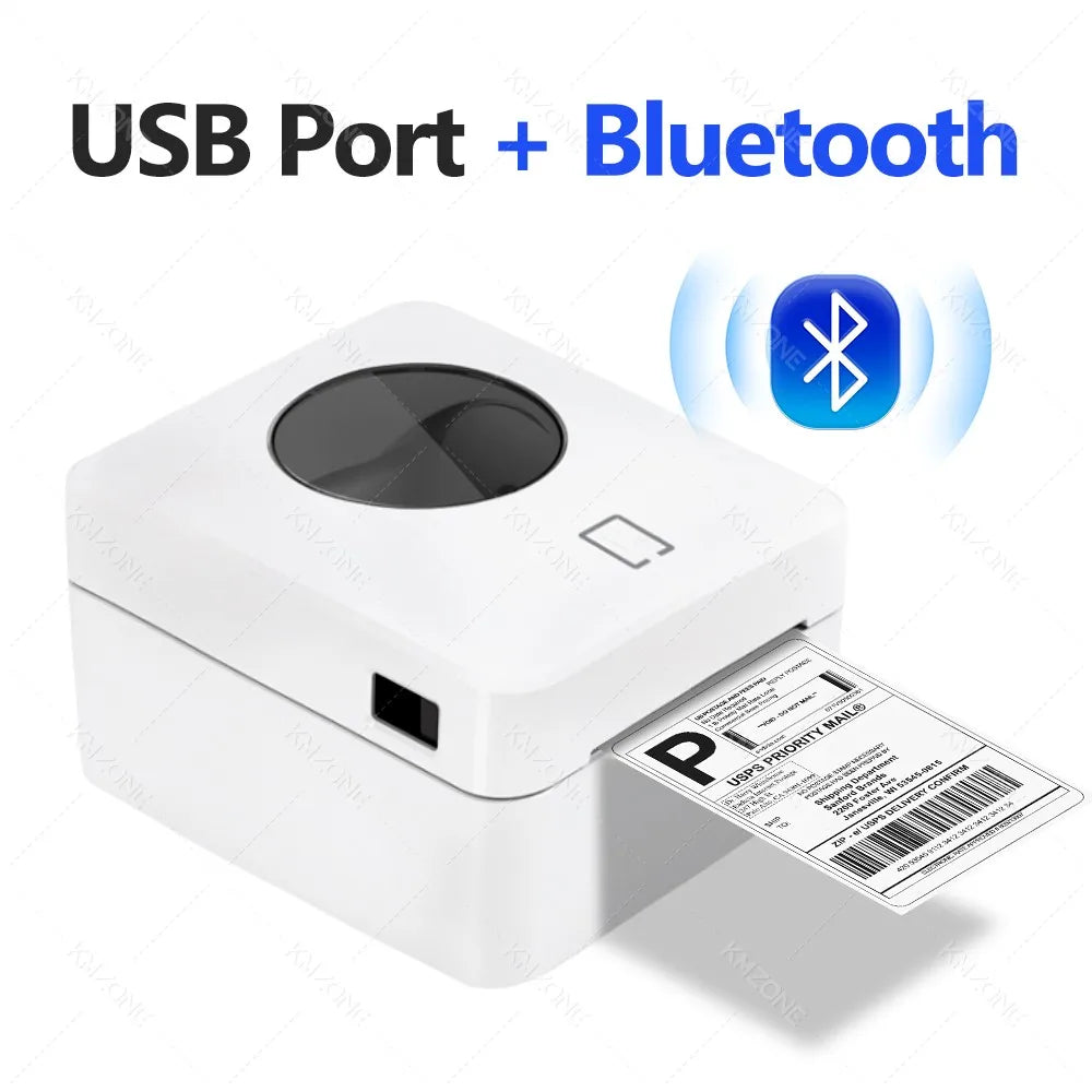  4X6 inch Thermal Label Maker Desktop Shipping Label Printer USB/Bluetooth Compatible with iPhone Android Windows