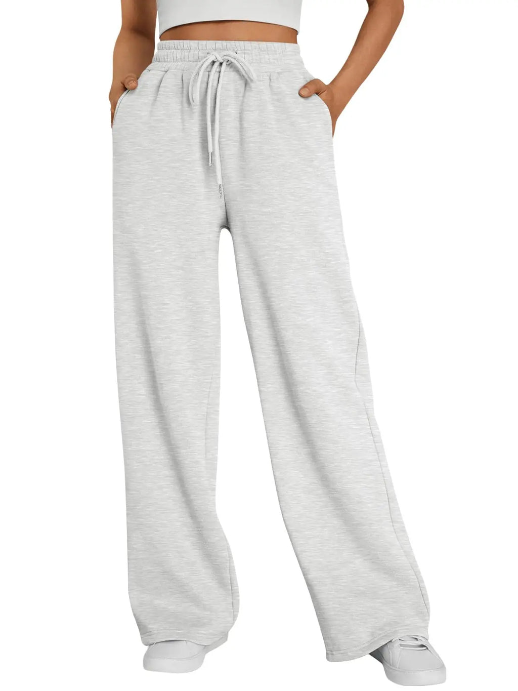 2026 new style women's wide-leg sports pants, with pockets, casual drawstring pants, suitable for pairing with casual wear and s