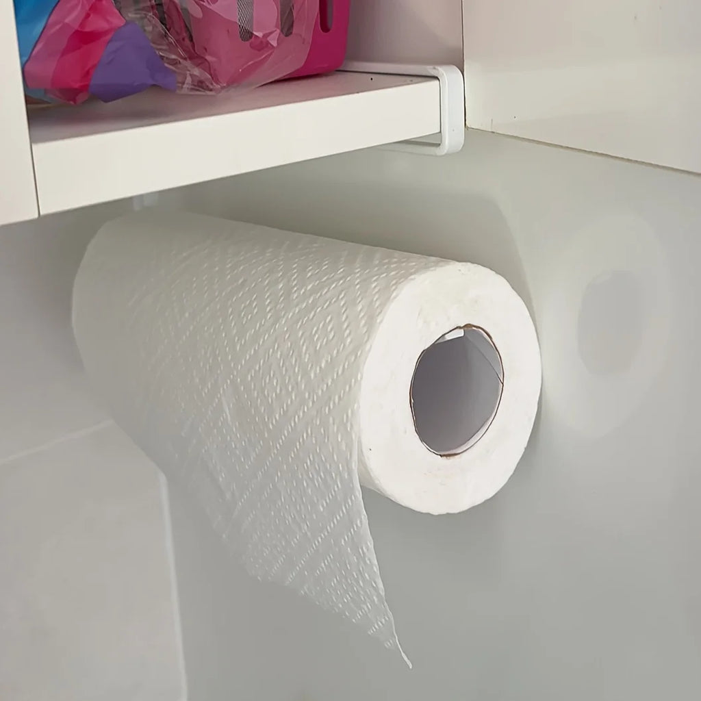 Wall Mount Kitchen Organizer Holds Plastic Wrap Dishcloth Aluminum Foil Dispenser Includes Paper Towel Holder