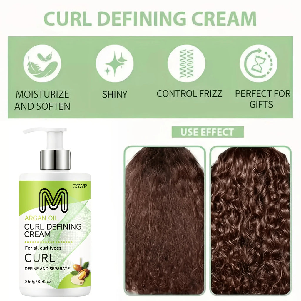 GSWP Curl Defining Cream, Containing, Castor Oil, Keratin, Styling Curls, Controlling Frizz. 250/500g