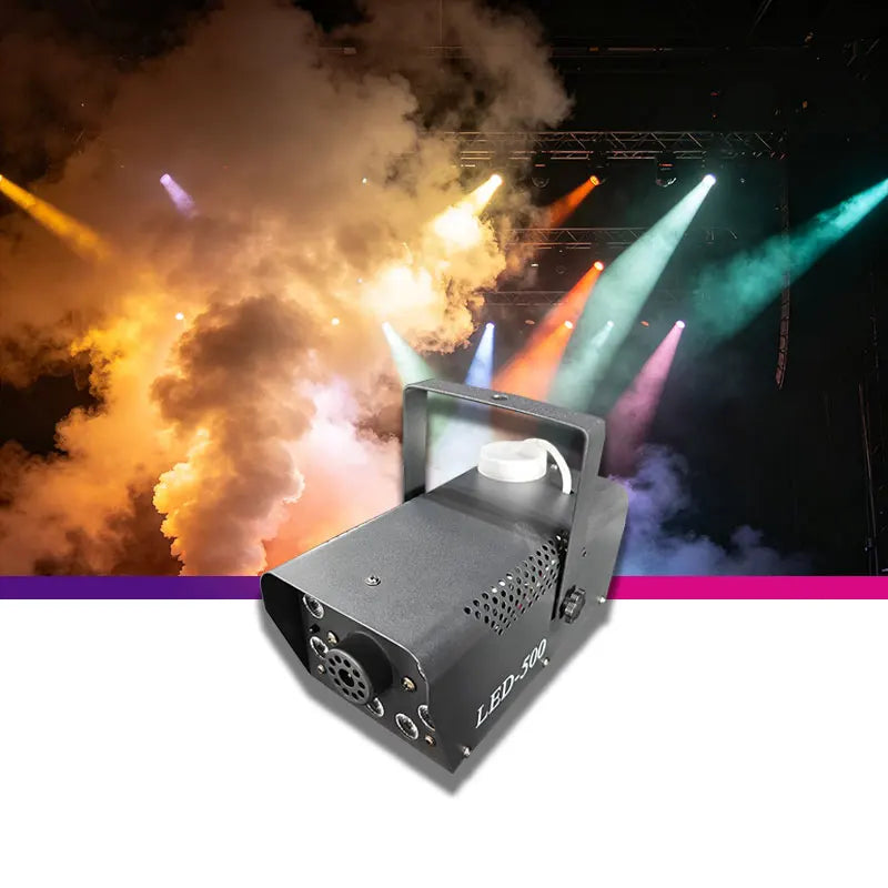 Smoke Machine 500W 10LED Wired Wireless Remote Stage Lighting Professional Fog Machine for Wedding Christmas Birthday Party