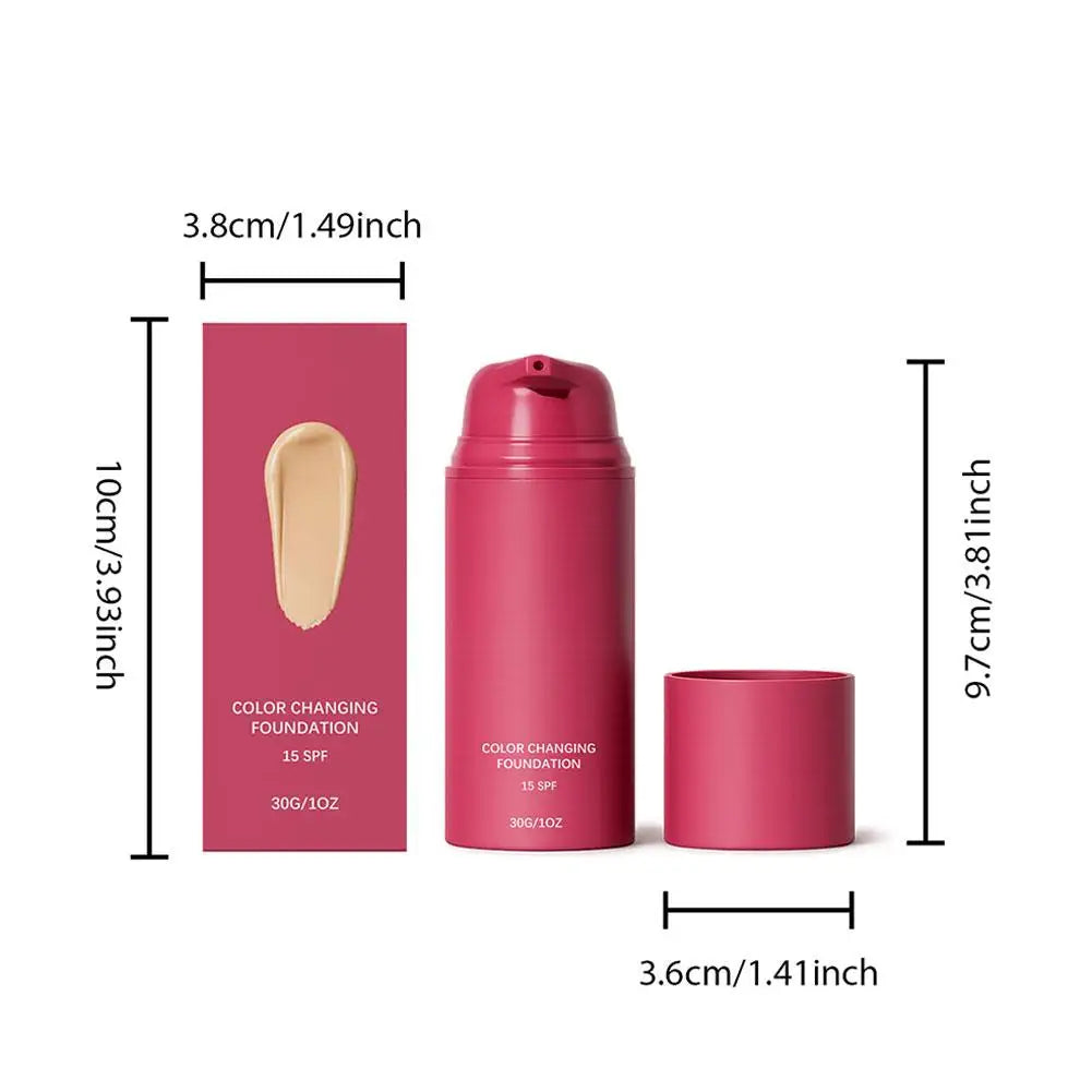 Natural Temperature-Adaptive Color Correcting Foundation Long Lasting Brightening Clear Base Makeup Even Skin Tone Face Makeup