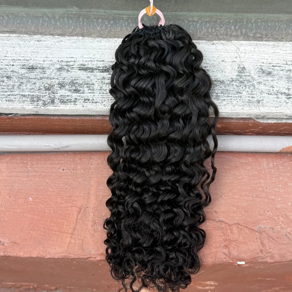 Water Wave Crochet Human Hair Extensions No Shedding Invisible Crochet Feather Braiding Natural Color Body Wave Hair Extension