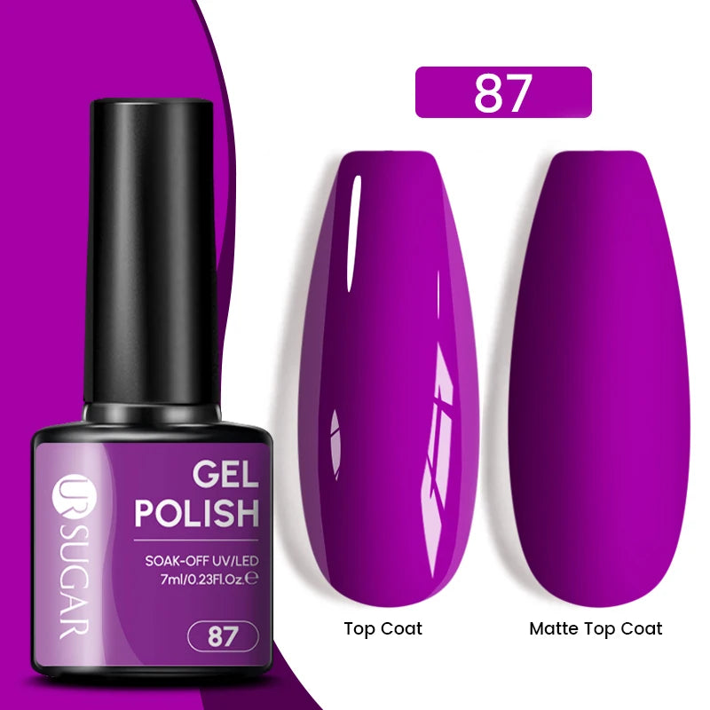 UR SUGAR 7ML Valentine’s Day Gel Nail Polish 107 Colors Classic Black Red Glitter Semi Permanent Autumn Soak Off UV Gel Varnish