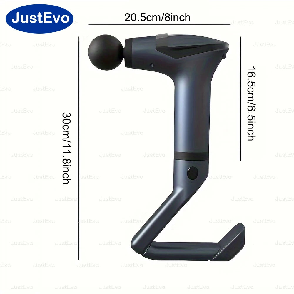 Long Handle Massage Gun Deep Tissue Percussion Back Massager Electric Muscle Soreness Relief Fascia Gun with Belt 4 Heads