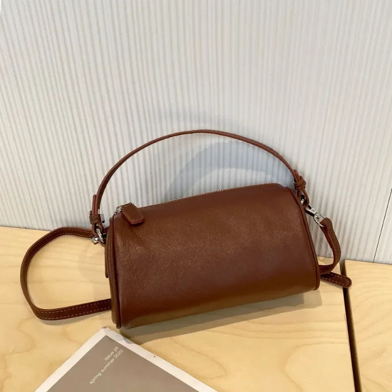 Ladies' Genuine Leather Small Shoulder Bag for Women Crossbody Fashionable Simple and Practical Soft Leather Darling Phone Bag