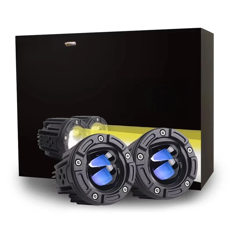 Blue Dual Light Emitting Diode Projector Headlight Car Jeep Motorcycle Spotlight Work Light 40w Smart Car Headlight