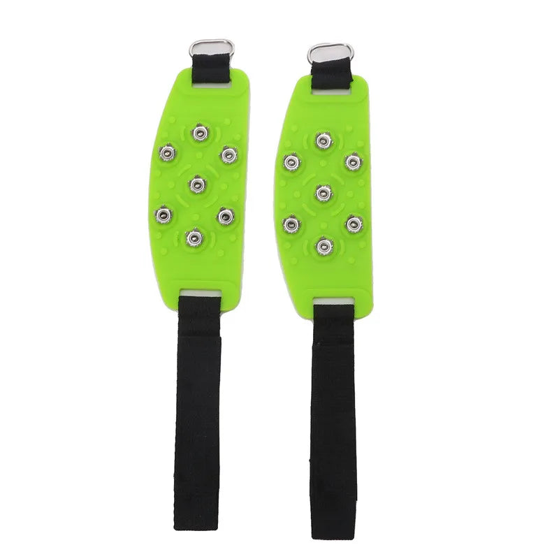 Ice Cleats Traction Crampons Overshoe Ice Snow Anti Slip Spikes Grips Ice Grippers for Adult Hiking Mountaineering Boots Winter