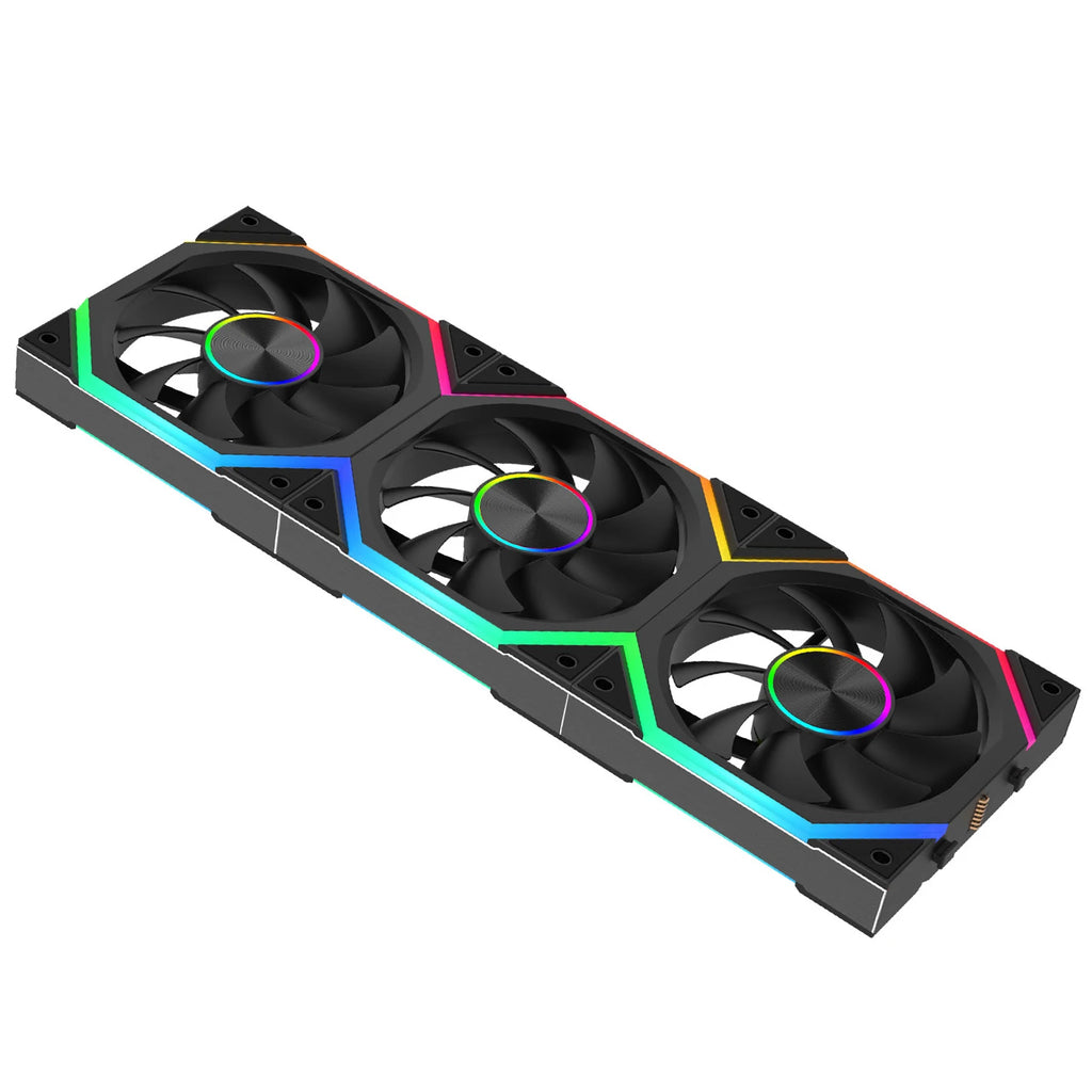 Veebyte XY 120/240/360 Building Block Wireless Splicing Fan 120mm PC Fan PWM Speed Control ARGB 12V Large Air Volume Chassis Fan