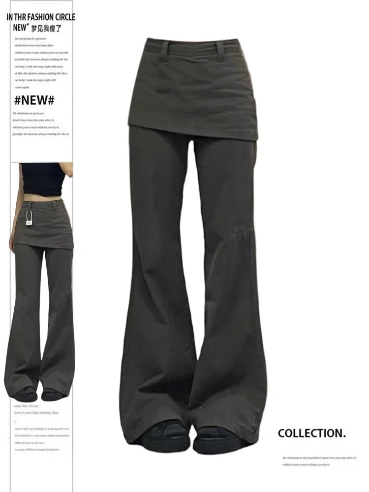 Women Flare Jeans Fashion Street Style Bell Bottom Denim Pants Lady Design Sense Niche Y2K Punk Long Trousers