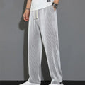 Summer White Casual Pants Men's Ice Silk Pants Men's Drape Floor Mop Pants  Korean Straight Loose Wide Leg Long Pants