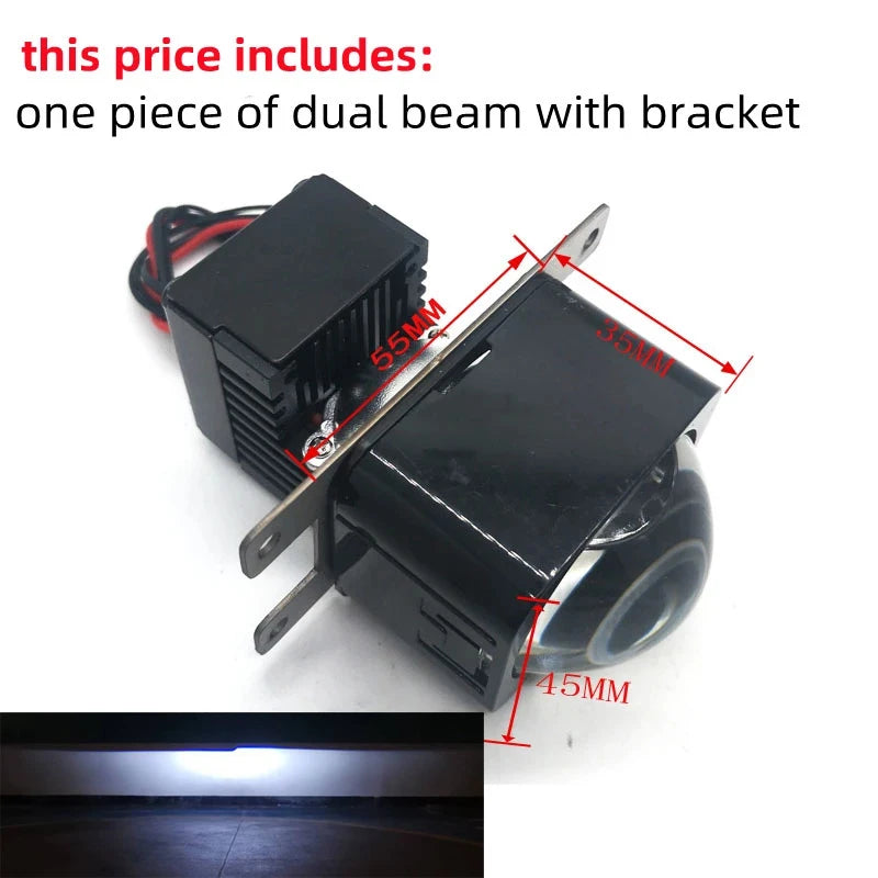 OWN DJM 1.5" MATRIX 42MM BI LED PROJECTOR LENS BILED HIGH LOW DUAL BEAM HEADLAMP MOTORCYCLE 1.5 INCH SQUARE MODULE MOTORBIKE