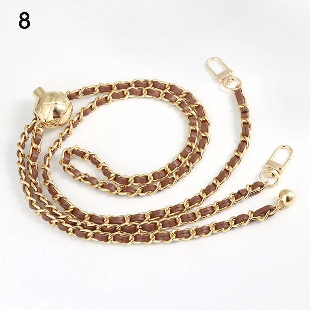 New Metal High-end Shoulder Strap Golden Balls Chain Adjustable Length Strap Replacement Shoulder Strap Non-fading Chain