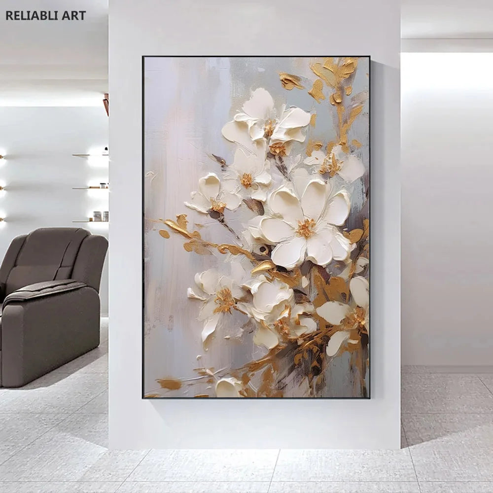 Modern Light Luxury Living Room Decor, Abstract Flower Art Posters,Home Decoration, Prints Canvas Wall Picture,Unframed