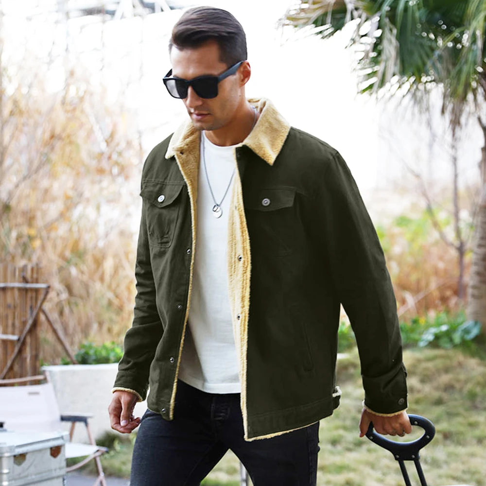 Men's Winter Warm Waterproof Jackets, High Quality Fleece Lined Multi-color Casual Coat, Comfortable Daily Outerwear