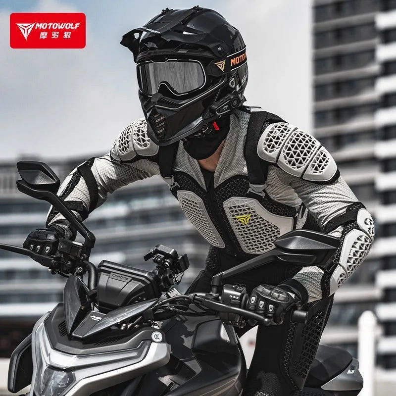 Motorcycle Jacket Body Armor for Motorbike Protection Breathable Abrasion-Resistant Impact Gear Moto Turtle Riding Jacket Pants