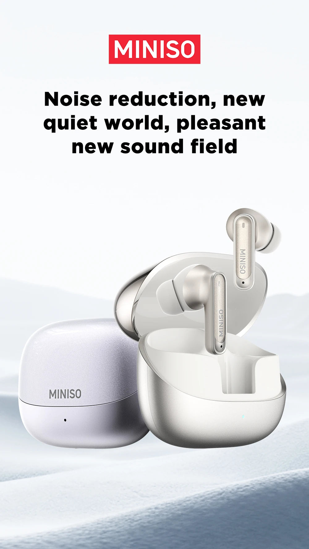 MINISO MS106 Bluetooth V6.0 Earphones TWS In-Ear Wireless Headphones AI Translator Earbuds Comfortable Ultra-light Earbuds