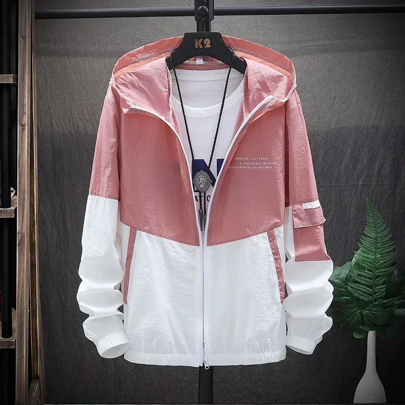 Men's Sun Protection Clothes Jackets Motorcycle Summer Ultra-thin Windproof Ice Silk Windbreaker Male UV Resistant Jacket Coats