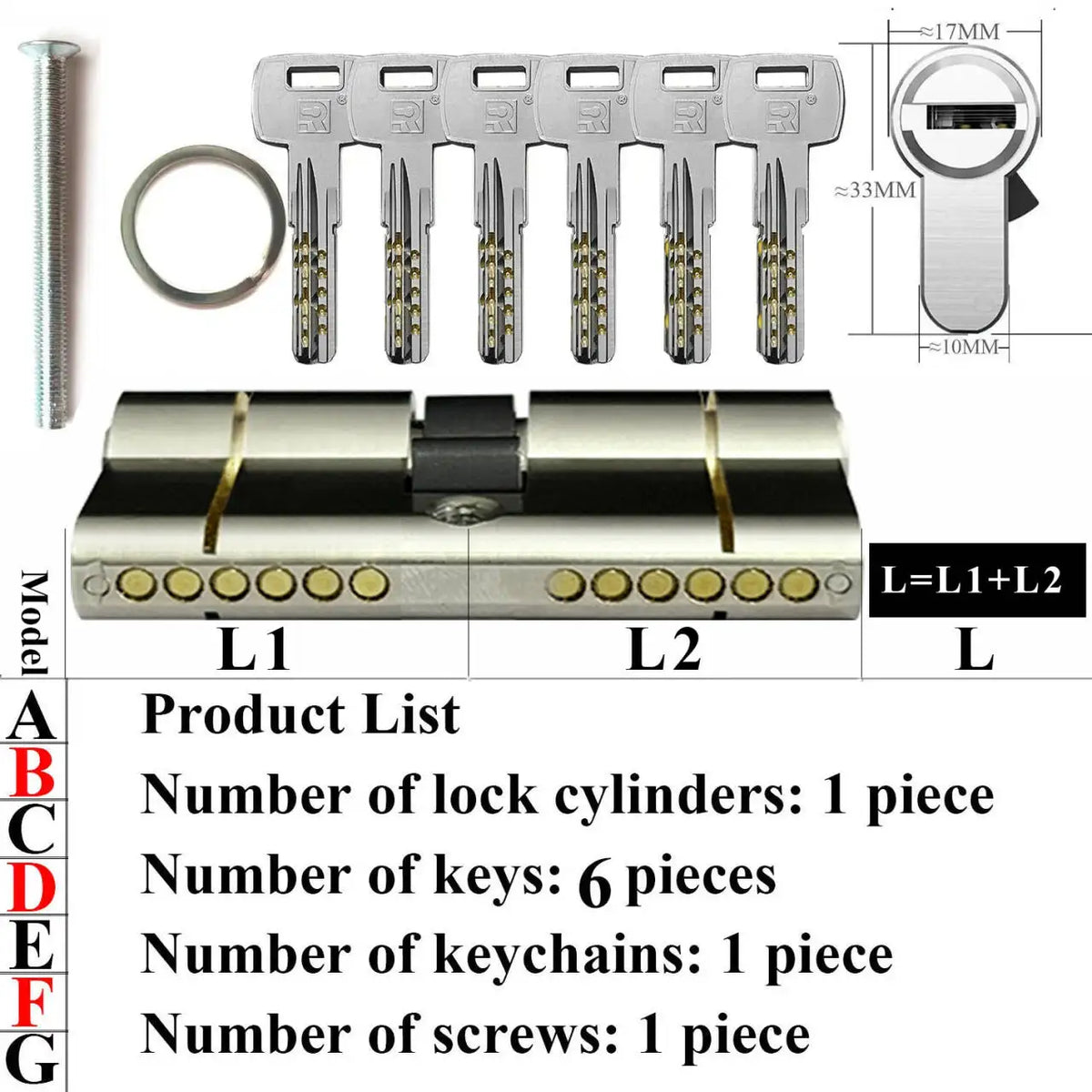 Customize the same key to open all cylinder doors European standard high quality Door lock 11-pin anti-theft lock cylinder