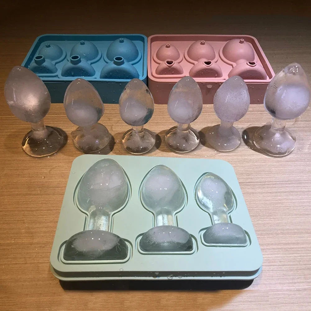 1-5Pcs Silicone Ice Cube Mold Funny Butt Plug Shaped Ice Tray Maker for Bars Cocktail Whiskey Chilling Drinking Kitchen Gadgets