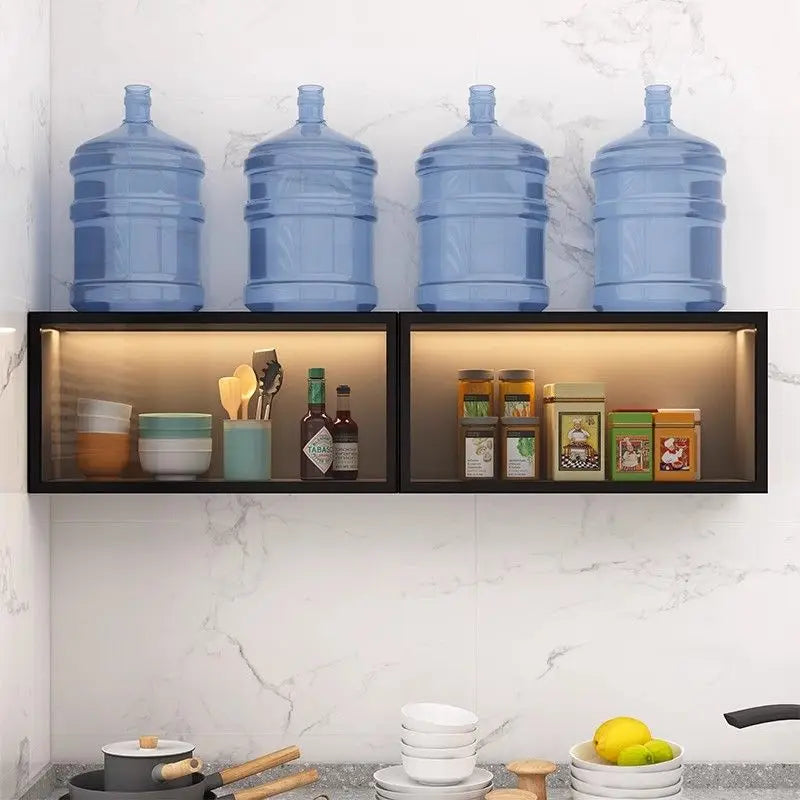 Kitchen Accessories Organizer Wall Mounted Kitchen Racks Modern Floating Cupboards Storage Organizers Suspended Storage Shelf