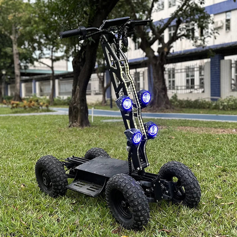 Four-wheel electric scooter high-speed dual-drive patrol car foldable