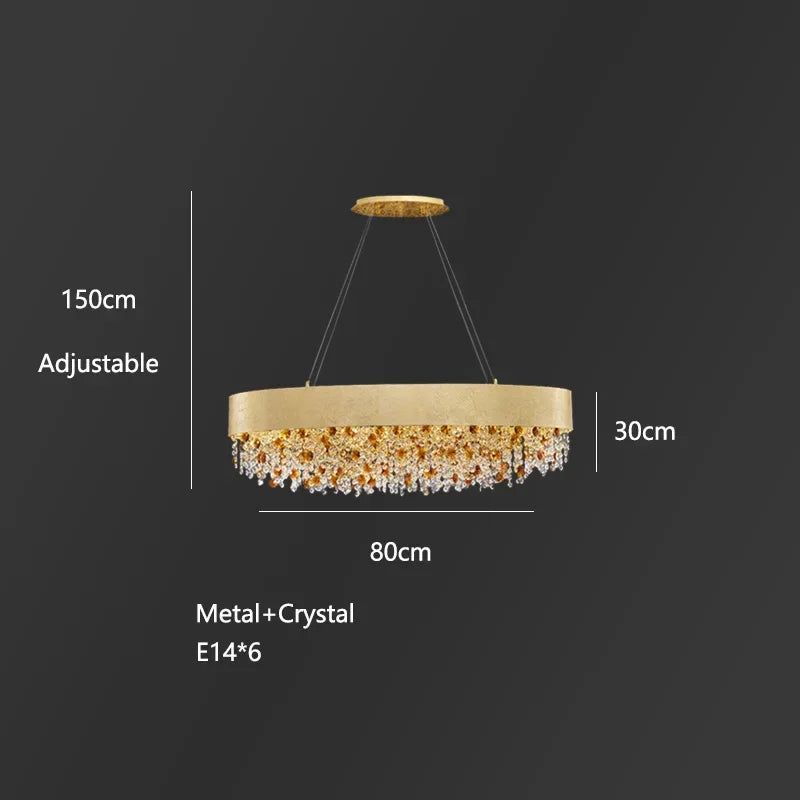 Modern Light Luxury Crystal Living Room Chandeliers for Restaurant Luxury Creative Circular Designer Home Decor Lustre Fixtures