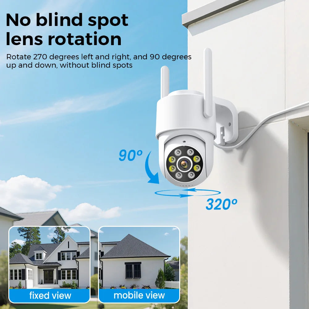 PANEPO 4MP 2K ICsee Wifi Camera Human Detection Outdoor Surveillance Camera Night Vision Two Ways Audio Home Security Protection