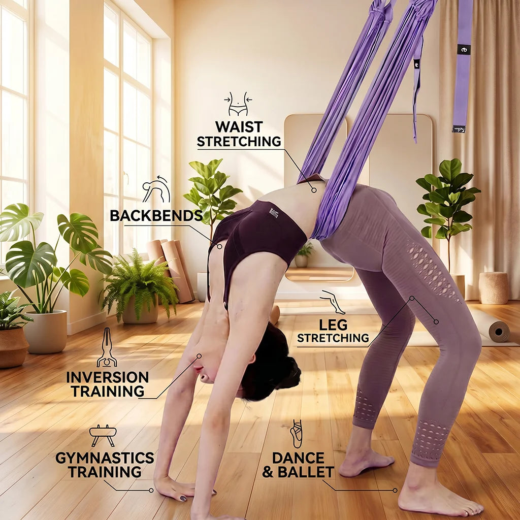Yoga Strap Stretch Band Fitness Hanging Rope Universal Back Leg Belt for Backbend Split Handstand Home Inversion Training Hammoc