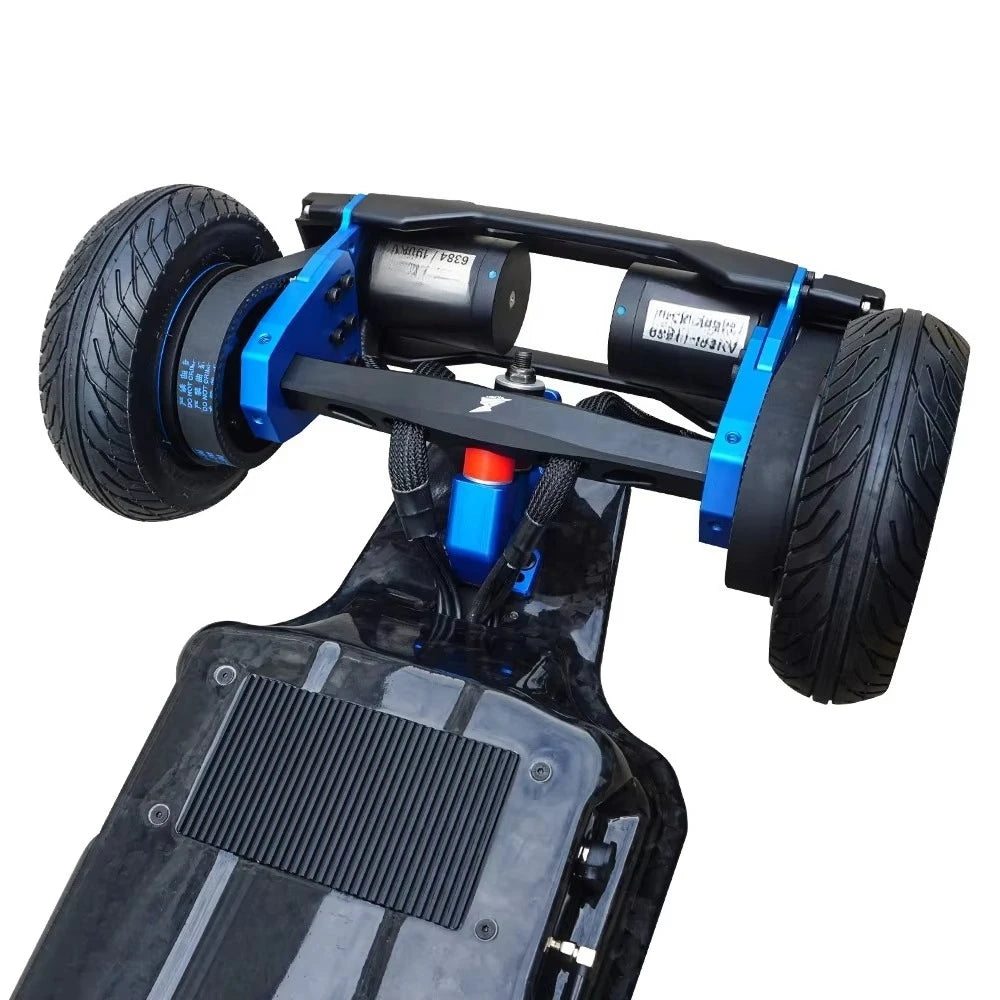 AT2WD Top Speed Durable Carbon Fiber Deck Electric Skateboard Come With Dual FSESC6.9 12S Battery