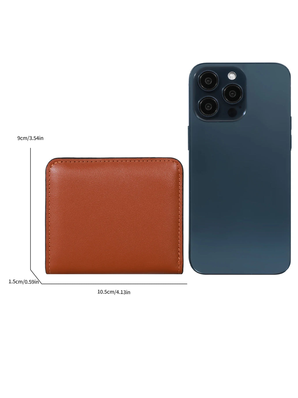 PU Minimalist Wallet - Snap Closure, Zip Pocket, Multifunctional Credit Card Holder, Casual Unisex Bag for Daily Use with