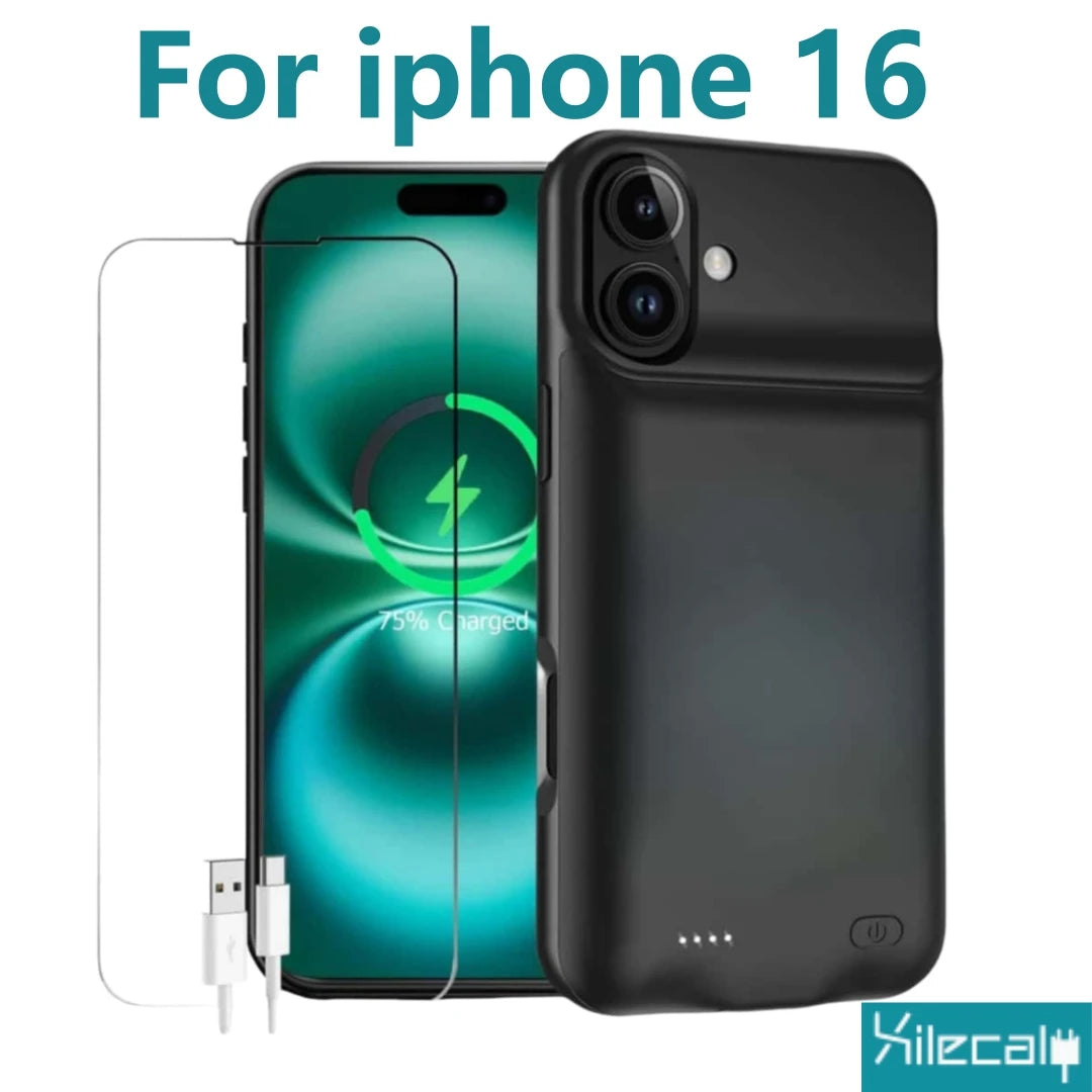 Xilecaly Portable Battery Case for iPhone 17 16 Pro Max 15Pro 13 14 12 mini Charging Case Battery Pack For iphone 7 8 6s SE 2 3