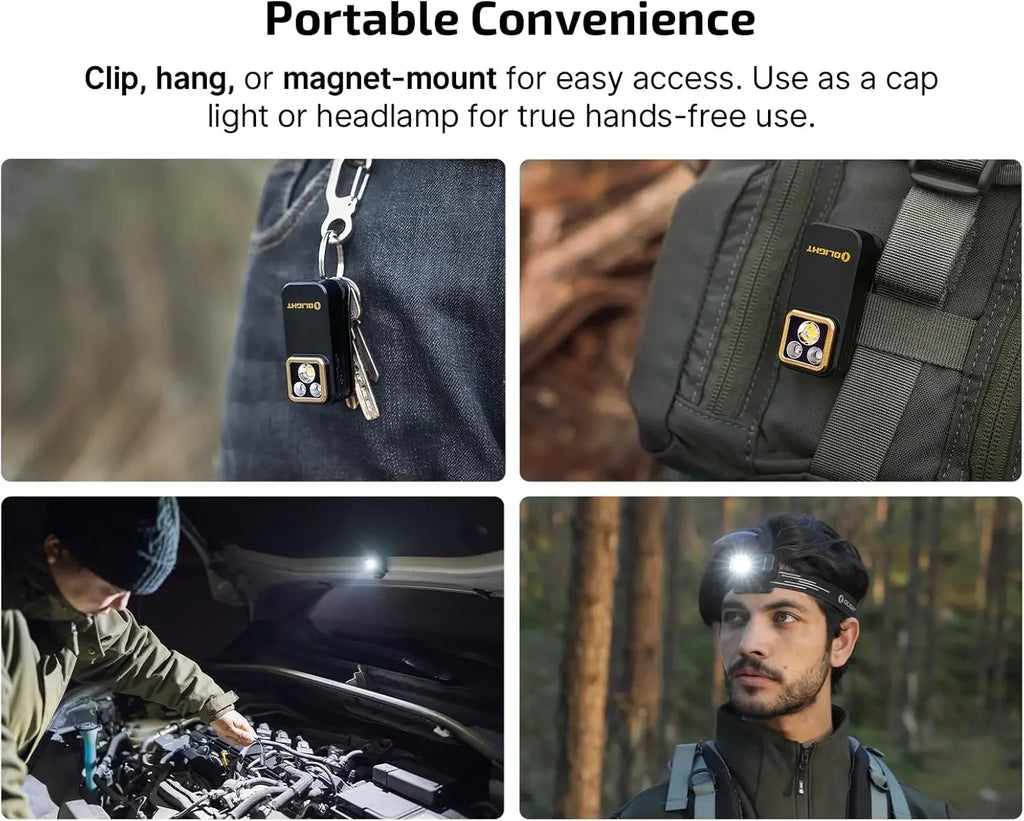 OLIGHT Oclip Pro S EDC Flashlight Clip-on Light, 600 Lumens Type-C Rechargeable with White LED, UV and RGB, Flash Lights
