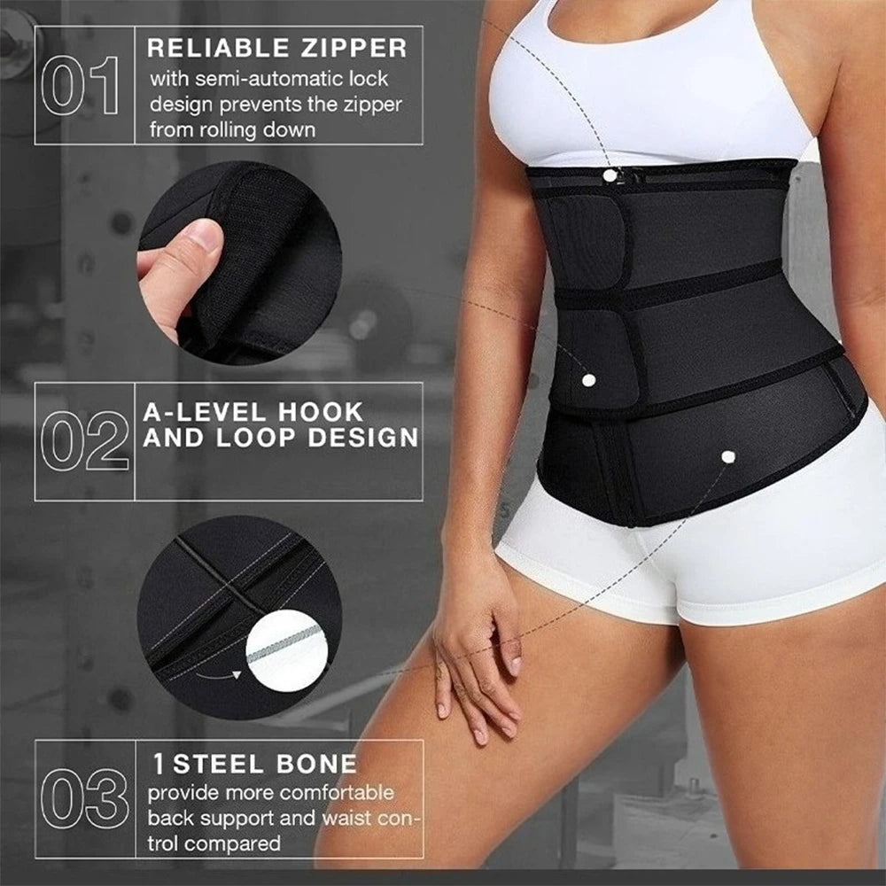 1pc Waist Trainer Slimming Body Shaper Fitness Belt Weight Loss Fat Burning Sport Girdle Sweat Trimmer Workout Shapewear