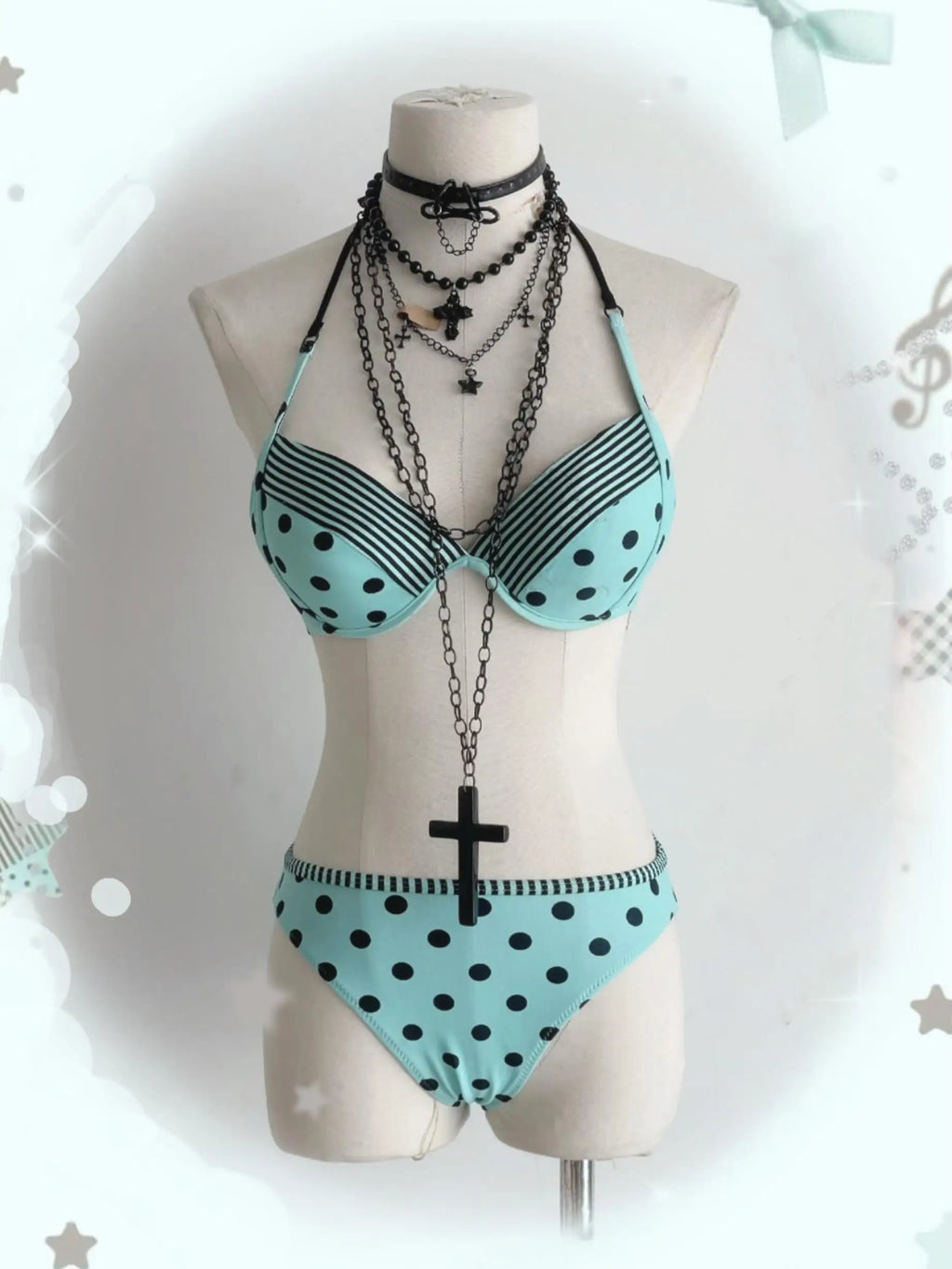 2026 new summer retro polka dot striped bikini set, short skirt, swimsuit, Y2K sweet and spicy girl swimsuit, beach vacation ins