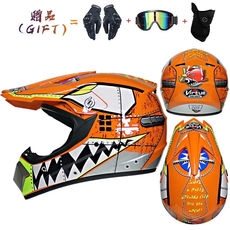 Off-road Motorcycle Helmet, Adult Motocross ATV Downhill MTB DH Helmet with Visor, DOT Approved Capacetes for Riding