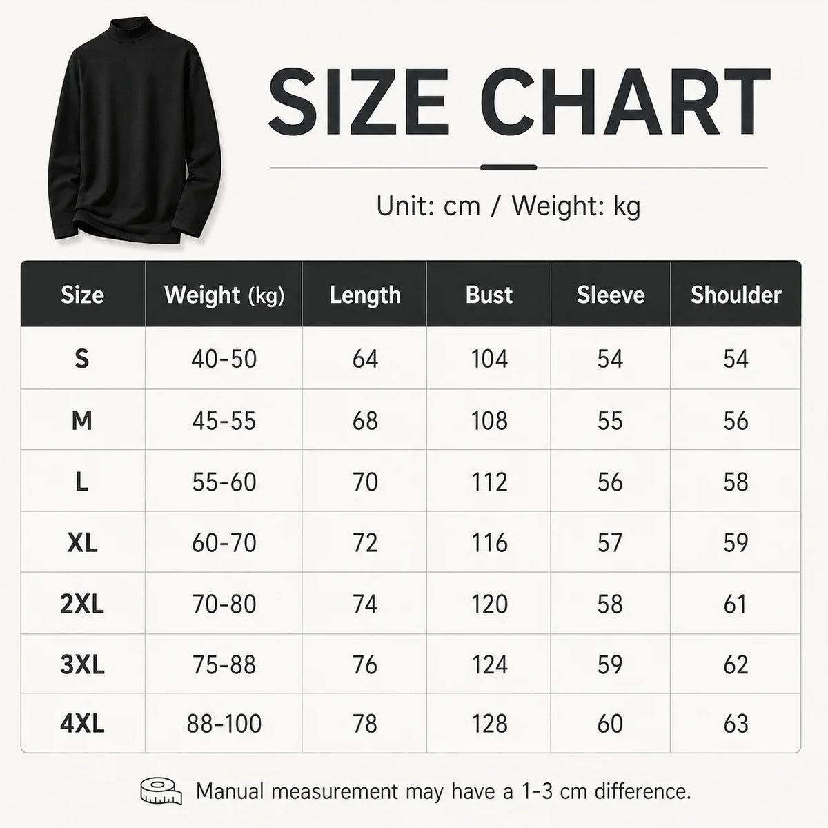 Men's Thermal Turtleneck Shirt Fleece Lined Long Sleeve Warm Pullover Loose Fit Casual Knit Top Winter Base Layer