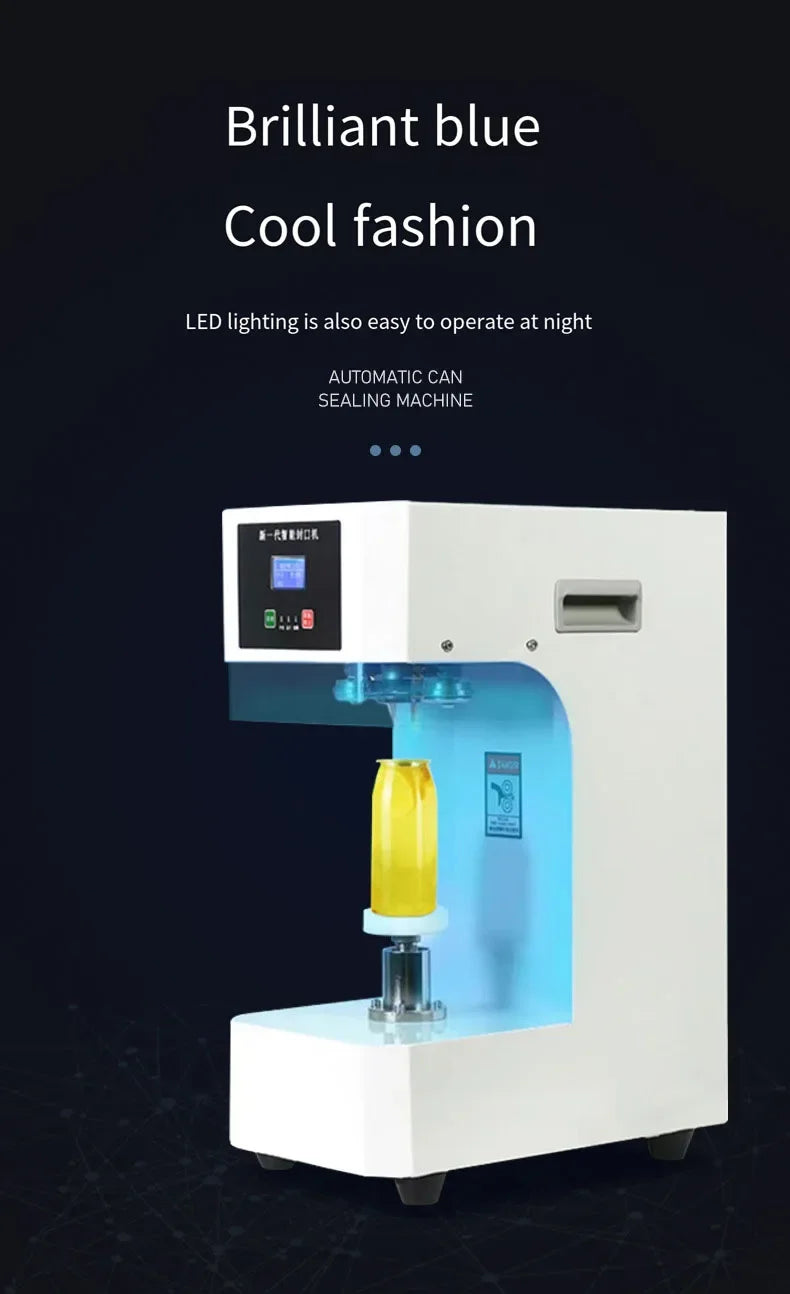 High Efficiency Automatic Beverage Can Sealing Equipment Plastic Metal Milk Tea Soda Can Packaging Machine